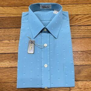 D'avila Mens Button Down Dress Shirt Size Medium Blue Vintage NWT NOS